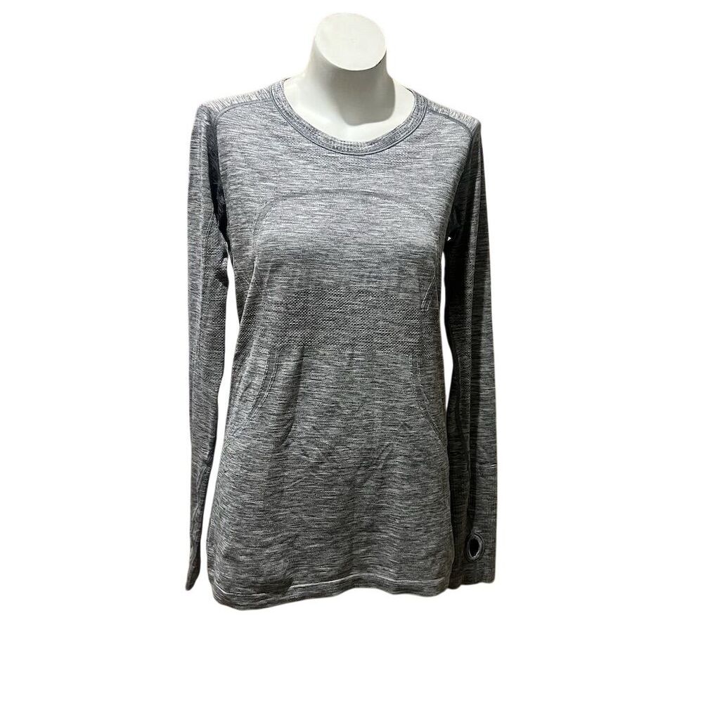 Lululemon Women's Gray Long Sleeve Activewear Top Size 12 - Picture 6 of 8
